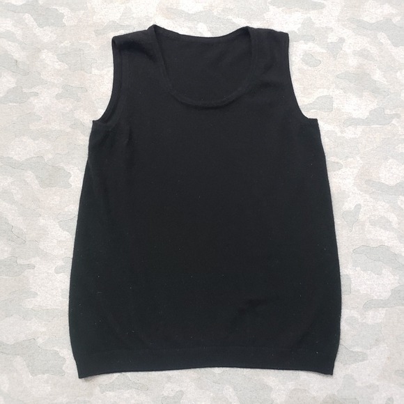 Pure Collection Sweater Vest Womens Small Black Cashmere Pullover Sleeveless - Picture 1 of 10